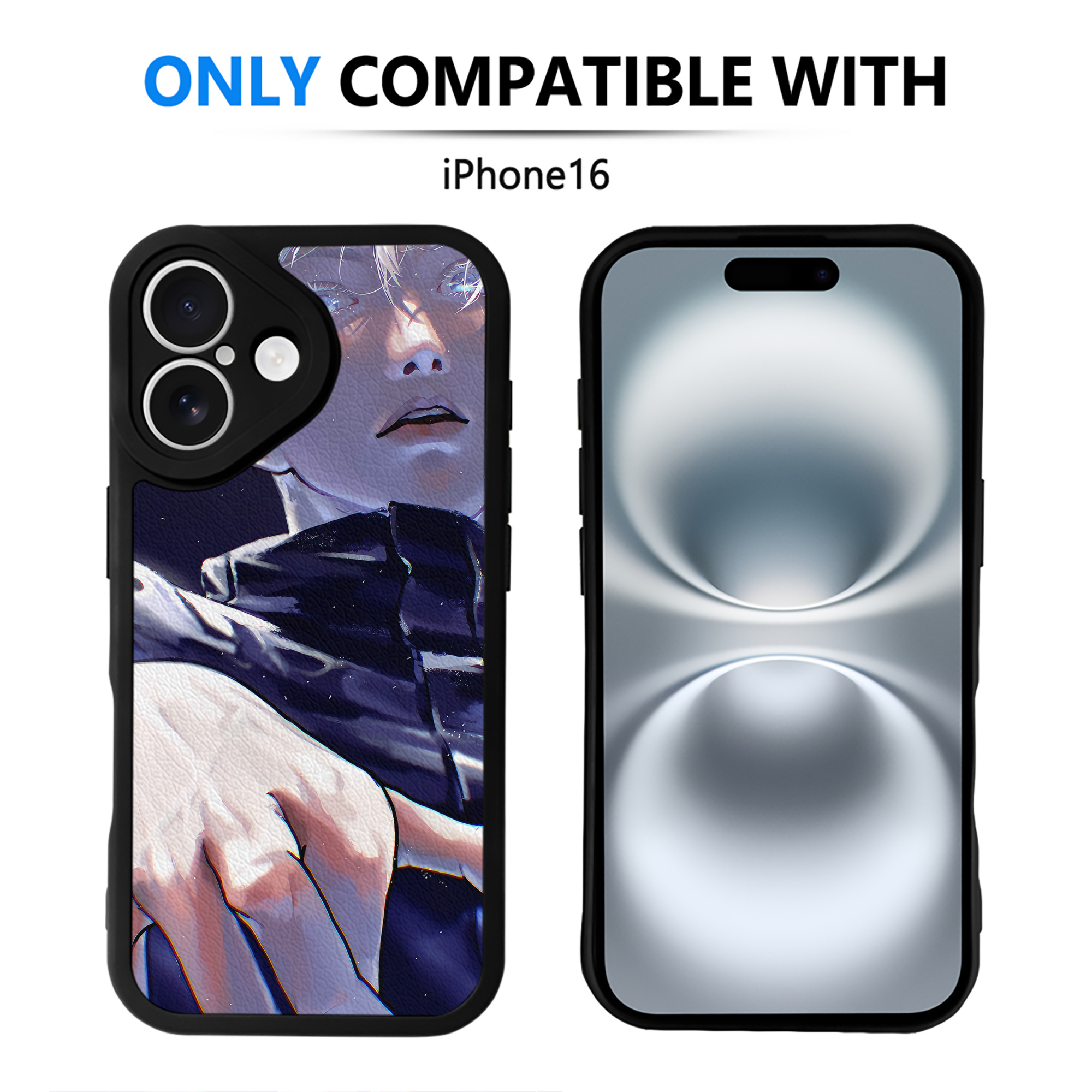 （画像用） 呪術廻戦 Jujutsu Kaisen 【iPhone 16シリーズ対応】シリコンスマホケース（レザー調） 材質：シリコン